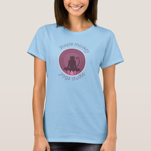 パープルモンキーヨギニシャツ Tシャツ (正面)