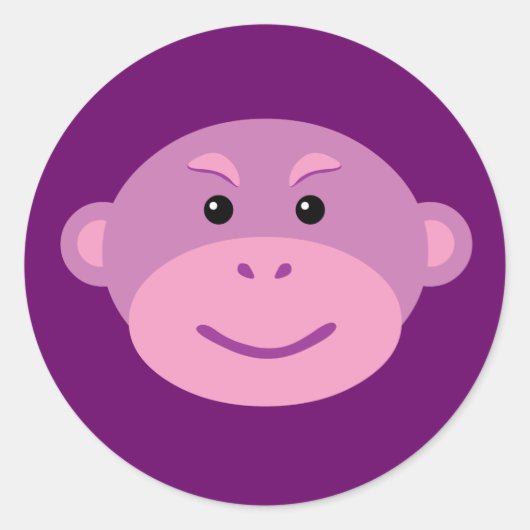 パープルモンキー ラウンドシール (正面)