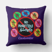 パープルモンスターは子供を許可しない クッション (裏面)
