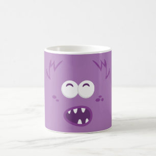 パープルモンスター顔マグ コーヒーマグカップ