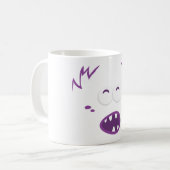 パープルモンスター顔マグ コーヒーマグカップ (正面左)