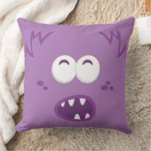 パープルモンスター顔装飾用クッション クッション (ブランケット)