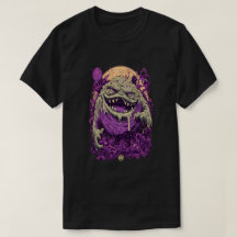 パープルモンスター ダークコミック ストリートウェアTシャツ