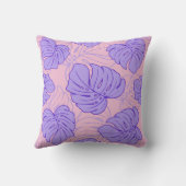 パープルモンステラ葉 クッション (裏面)