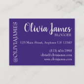 パープルモーニンググローリーガーデンフラワー自然写真 名刺 (裏面)