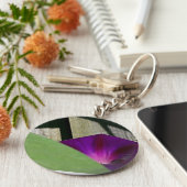 パープルモーニンググローリーキーチェーン キーホルダー (側面)