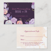 パープルモーニンググローリーマッサージアポイントメントカード 予約カード (正面/裏面)