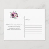 パープルモーブサングリアフローラブライダルシャワー ポストカード (裏面)