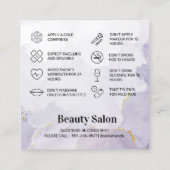 パープルモーブボトックスアフターケアスクエア名刺 スクエア名刺 (裏面)