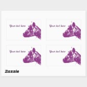 パープルヤギ 長方形シール (シート)