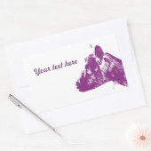 パープルヤギ 長方形シール (封筒)