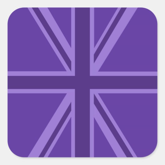 パープルユニオンジャックデザイン スクエアシール (正面)