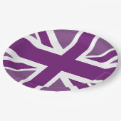 パープルユニオンジャックブリティッシュ国旗の紙プレート ペーパープレート (アングル)