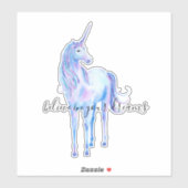 パープルユニガーリーコーンドリーム感動的引用文 シール (シート)