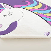 パープルユニコーンかわいらしユニコーンファンタジー シェルパブランケット (3/4)