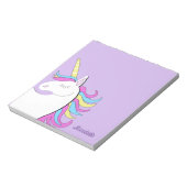 パープルユニコーンかわいらしユニコーンファンタジー ノートパッド (回転)