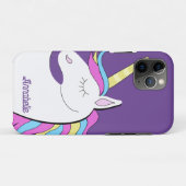 パープルユニコーンかわいらしユニコーンファンタジー Case-Mate iPhoneケース (裏面(横))