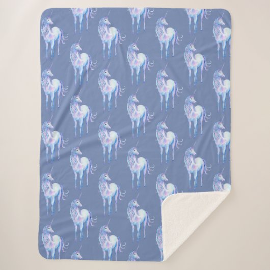 パープルユニコーンの夢 シェルパブランケット (正面)