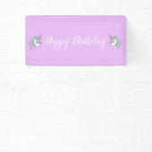 パープルユニコーンをテーマにした誕生日パーティバナー 横断幕 (インサイチュ)