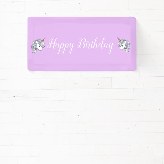 パープルユニコーンをテーマにした誕生日パーティバナー 横断幕 (インサイチュ)