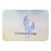 パープルユニコーンアクアピンクイエロー絞り染め バスマット (正面)