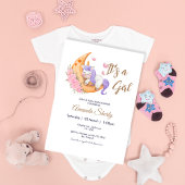 パープルユニコーンオンムーンベビーシャワー招待状 招待状