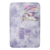 パープルユニコーングリッターハートドリーム バスマット (正面縦)
