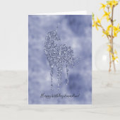 パープルユニコーングリッター パーソナライズされた カード (黄色い花)