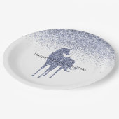 パープルユニコーングリッター パーソナライズされた ペーパープレート (アングル)