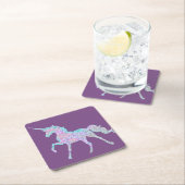 パープルユニコーンコースター スクエアペーパーコースター (インサイチュ)
