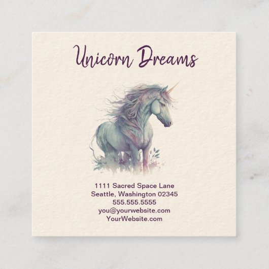 パープルユニコーンスクエア名刺 スクエア名刺 (裏面)