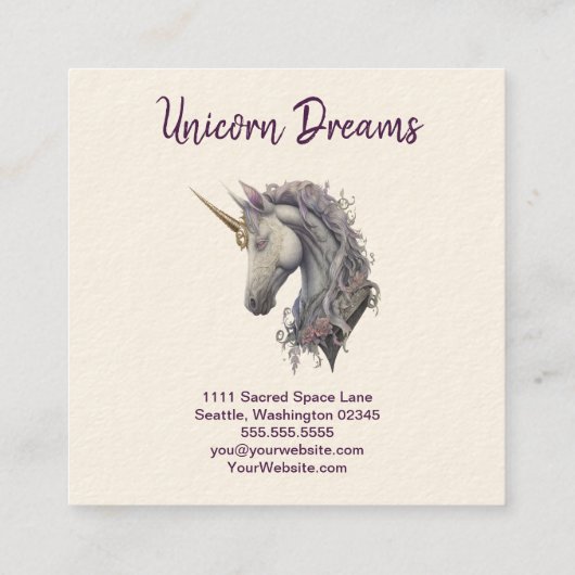 パープルユニコーンスクエア名刺 スクエア名刺 (裏面)