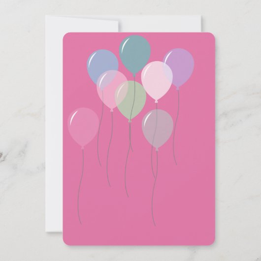 パープルユニコーンスターズ誕生日 招待状 (裏面)