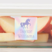 パープルユニコーンパステルレインボーキッズ接着名 ラベル (貼付)