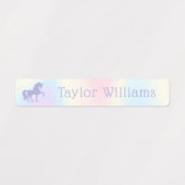 パープルユニコーンパステル虹の子供の防水名 ラベル (デザイン1)