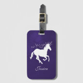パープルユニコーンパーソナライズされたラゲッジタグ ラゲッジタグ (正面縦)