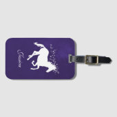 パープルユニコーンパーソナライズされたラゲッジタグ ラゲッジタグ (正面横)
