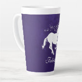 パープルユニコーンパーソナライズされたラテマグ カフェラテマグ (左アングル)