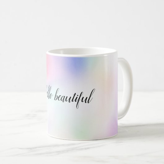 パープルユニコーンピンクピーチレインボー コーヒーマグカップ (正面右)