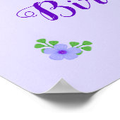 パープルユニコーンフェイクパープルグリッター誕生日 ポスター (角)