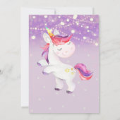パープルユニコーンベビーシャワー招待状ガール 招待状 (裏面)
