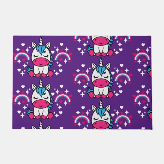 パープルユニコーンポニー ドアマット (正面)