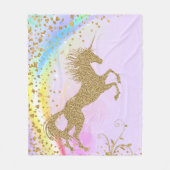 パープルユニコーン毛布 フリースブランケット (正面)