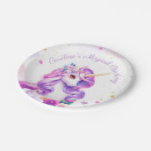 パープルユニコーン誕生日パーティー紙プレート ペーパープレート (アングル)