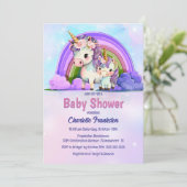 パープルユニコーン赤ちゃんシャワー 招待状 (スタンド正面)