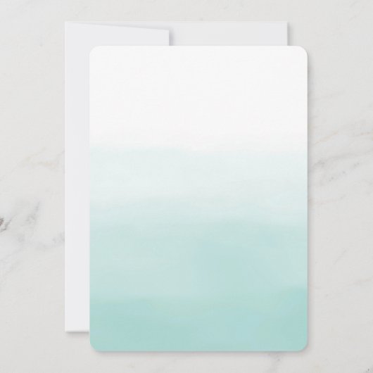 パープルユニコーン金ゴールドグリッターハートミントウォーター色 招待状 (裏面)