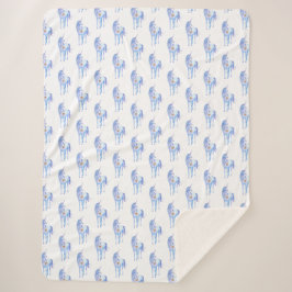 パープルユニコーン金ゴールドグリッターハート シェルパブランケット