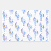 パープルユニコーン金ゴールドグリッターハート ラッピングペーパーシート (正面2)