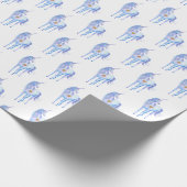 パープルユニコーン金ゴールドグリッターハート ラッピングペーパー (角)