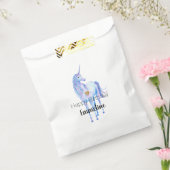 パープルユニコーン金ゴールドグリッターパーソナライズされたハート フェイバーバッグ (封をした状態)